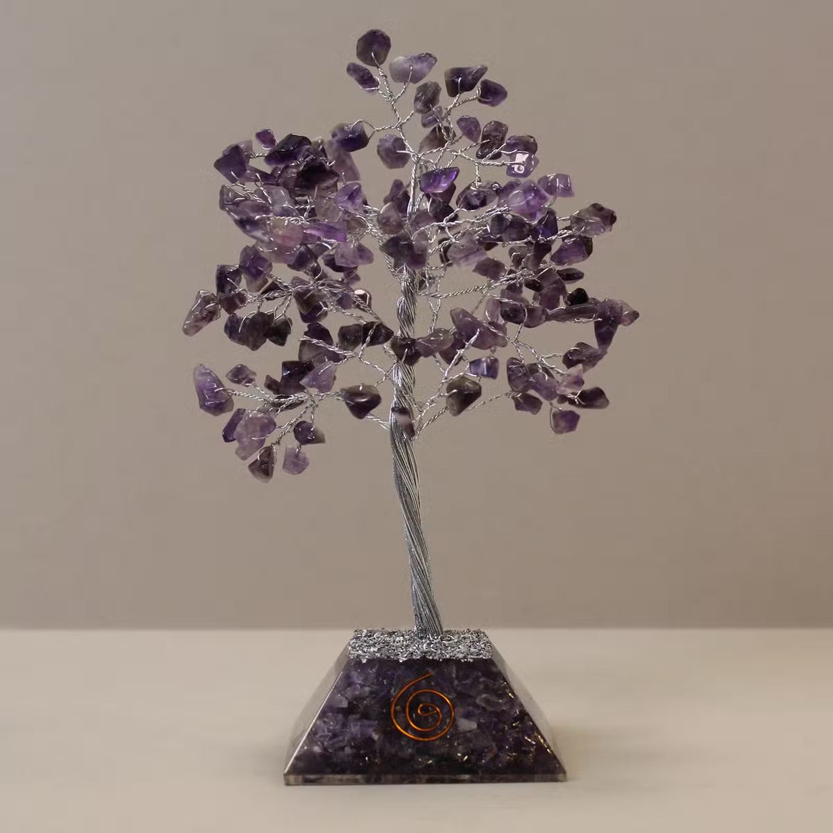 Amethyst Gemstone Tree with Orgonite Base - 160 Stone