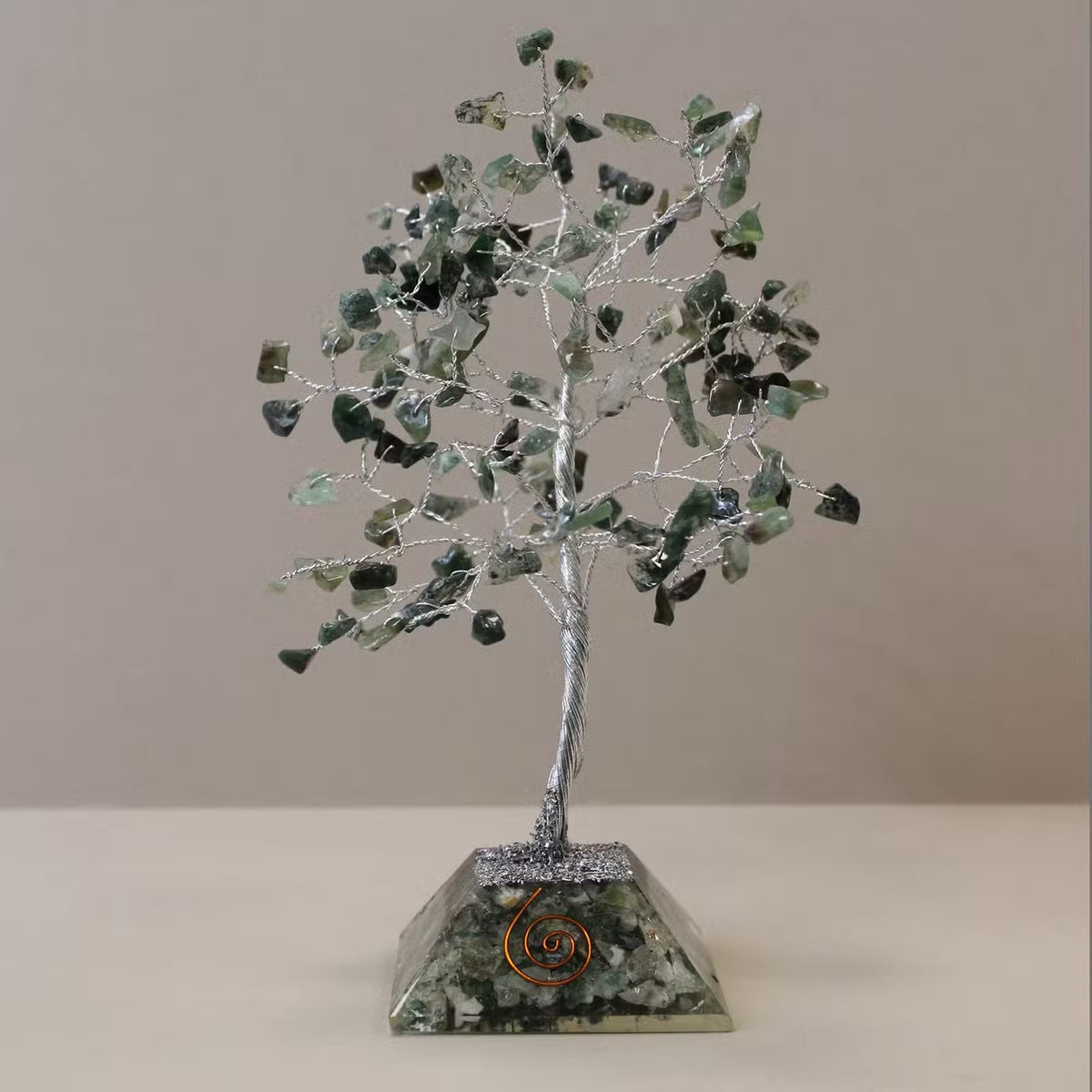 Moss AgateGemstone Tree with Orgonite Base - 160 Stone