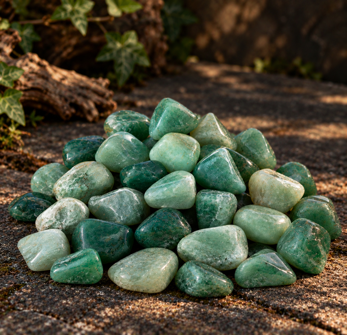 Green Banded Agate Tumble Stone