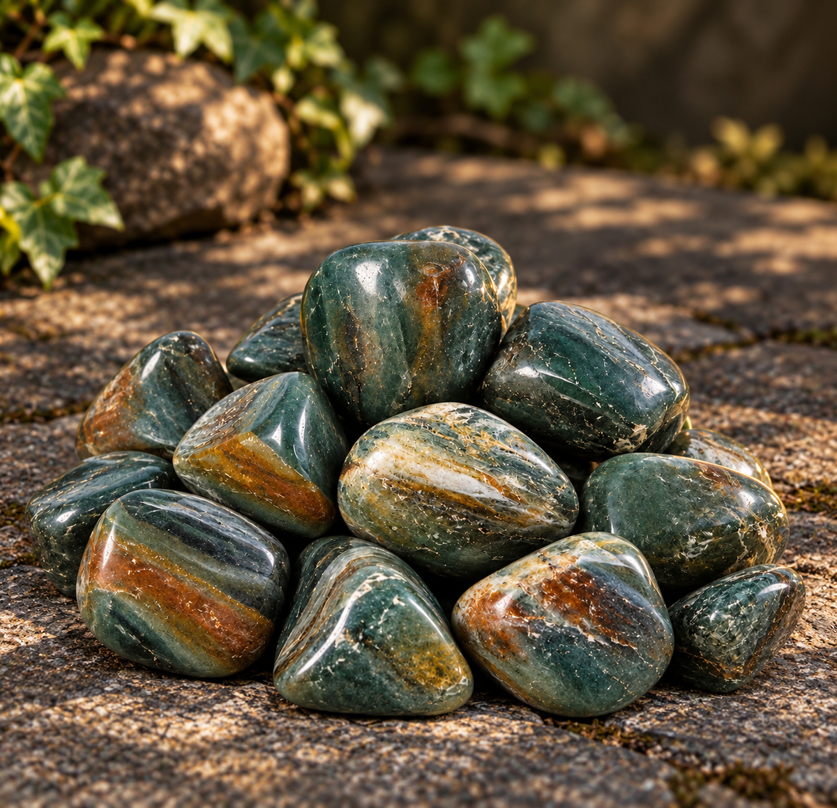 Green Chert Tumble Stone