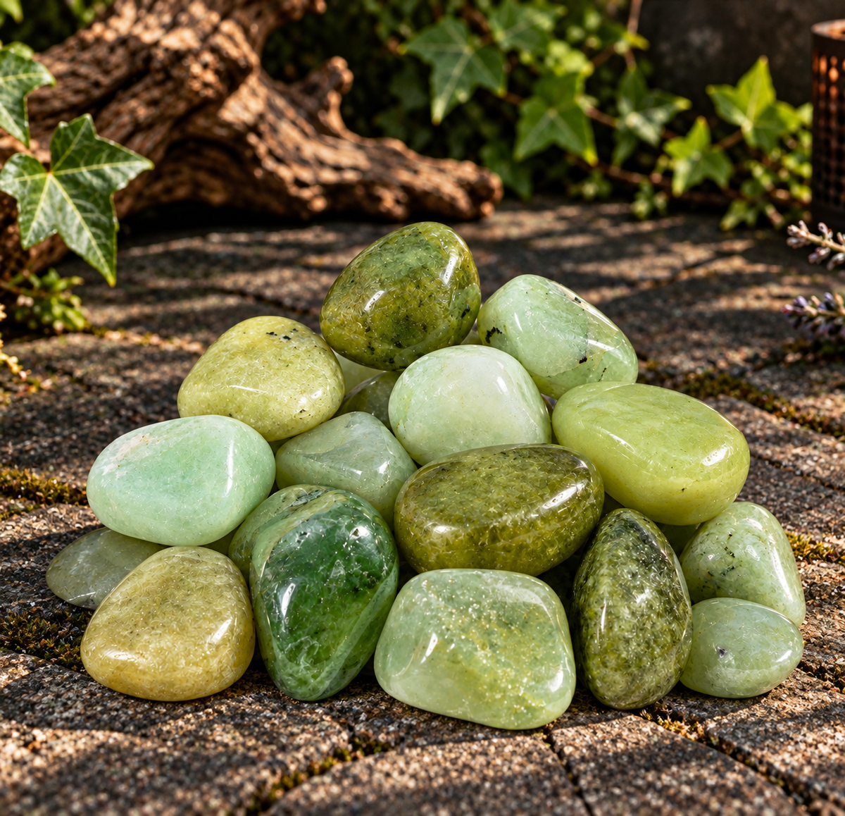 New Jade Serpentine Tumble Stone