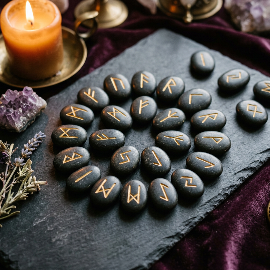 Mystical rune stones image