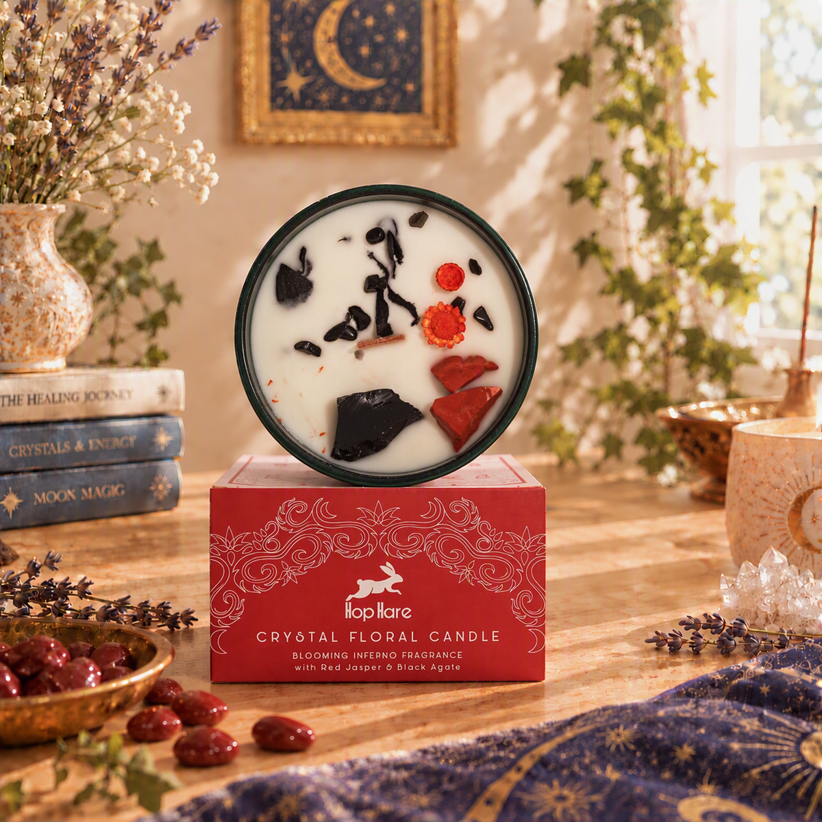 The Devil - Crystal Magic Flower Candle