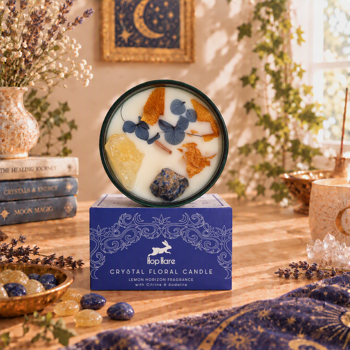 The Sun - Crystal Magic Flower Candle