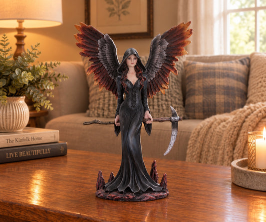 Take My Soul Gothic Female Reaper with Scythe Figurine 23.5cm