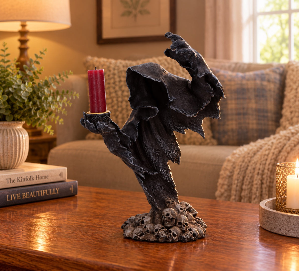 Flicker of Fate Gothic Candle Holder 24cm
