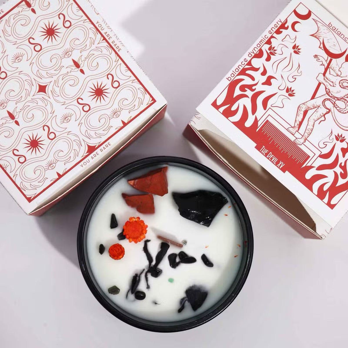 The Devil - Crystal Magic Flower Candle
