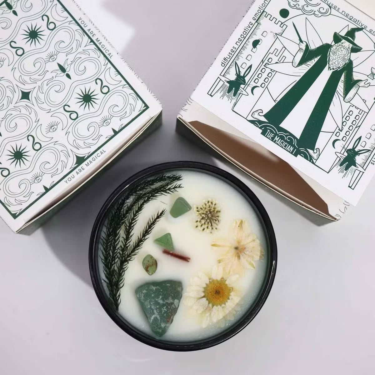 The Magician - Crystal Magic Flower Candle