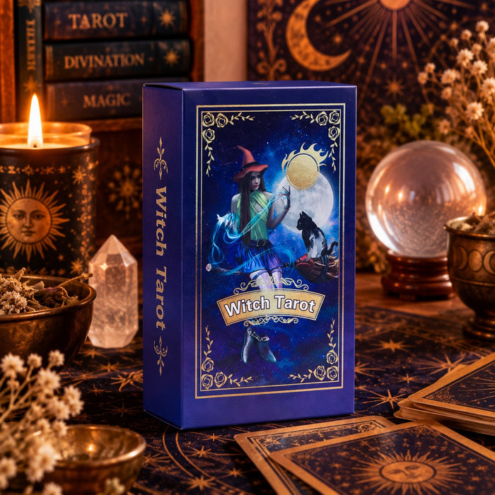 Purple Foil Tarot Card Set - Witch Tarot - with booklet