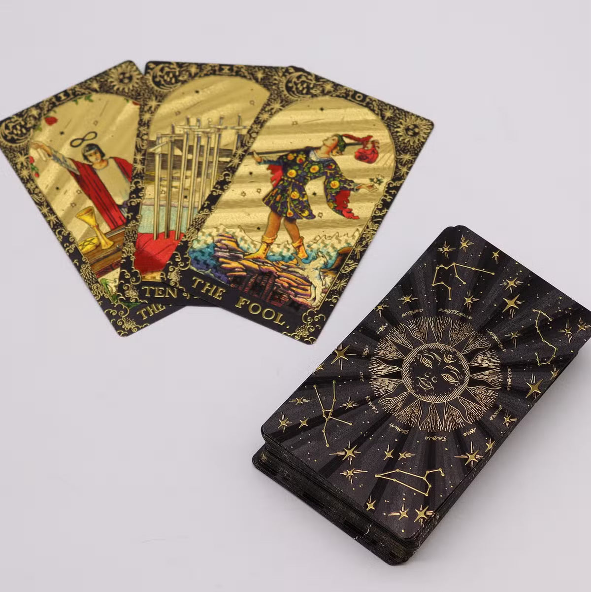 Let the Magic Begin  Gold Foil Tarot Set with Gift Box