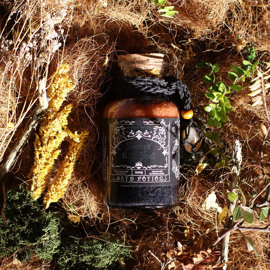 Success Witch Bath Spell Potion & Citrine Crystal Amulet