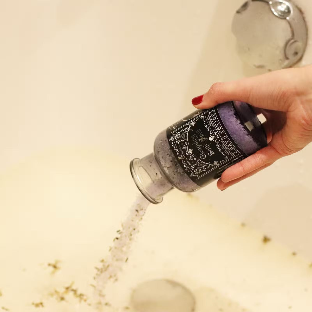 Cleansing Witch Bath Spell Potion & Rock Crystal Amulet