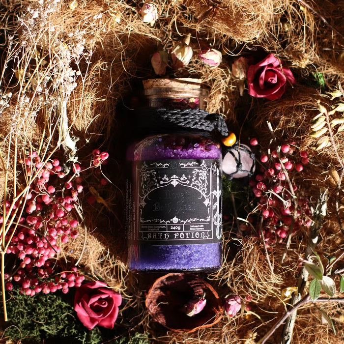 Love Witch Bath Spell Potion & Rose Quartz Crystal Amulet