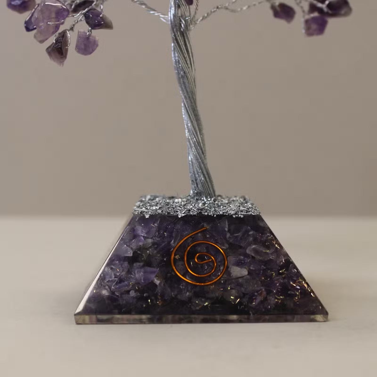 Amethyst Gemstone Tree with Orgonite Base - 160 Stone