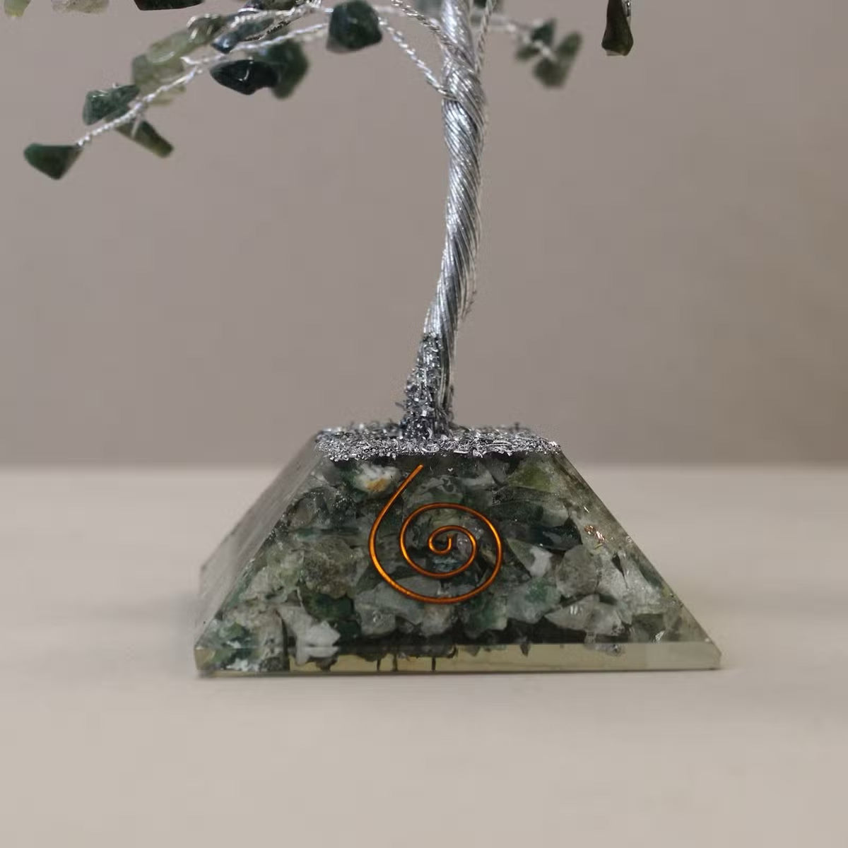 Moss AgateGemstone Tree with Orgonite Base - 160 Stone