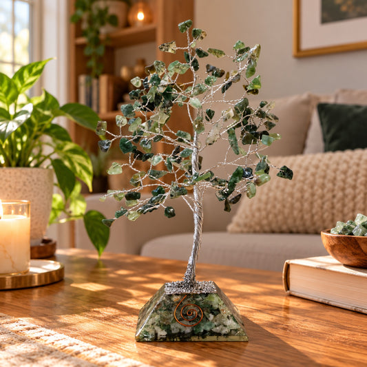 Moss AgateGemstone Tree with Orgonite Base - 160 Stone