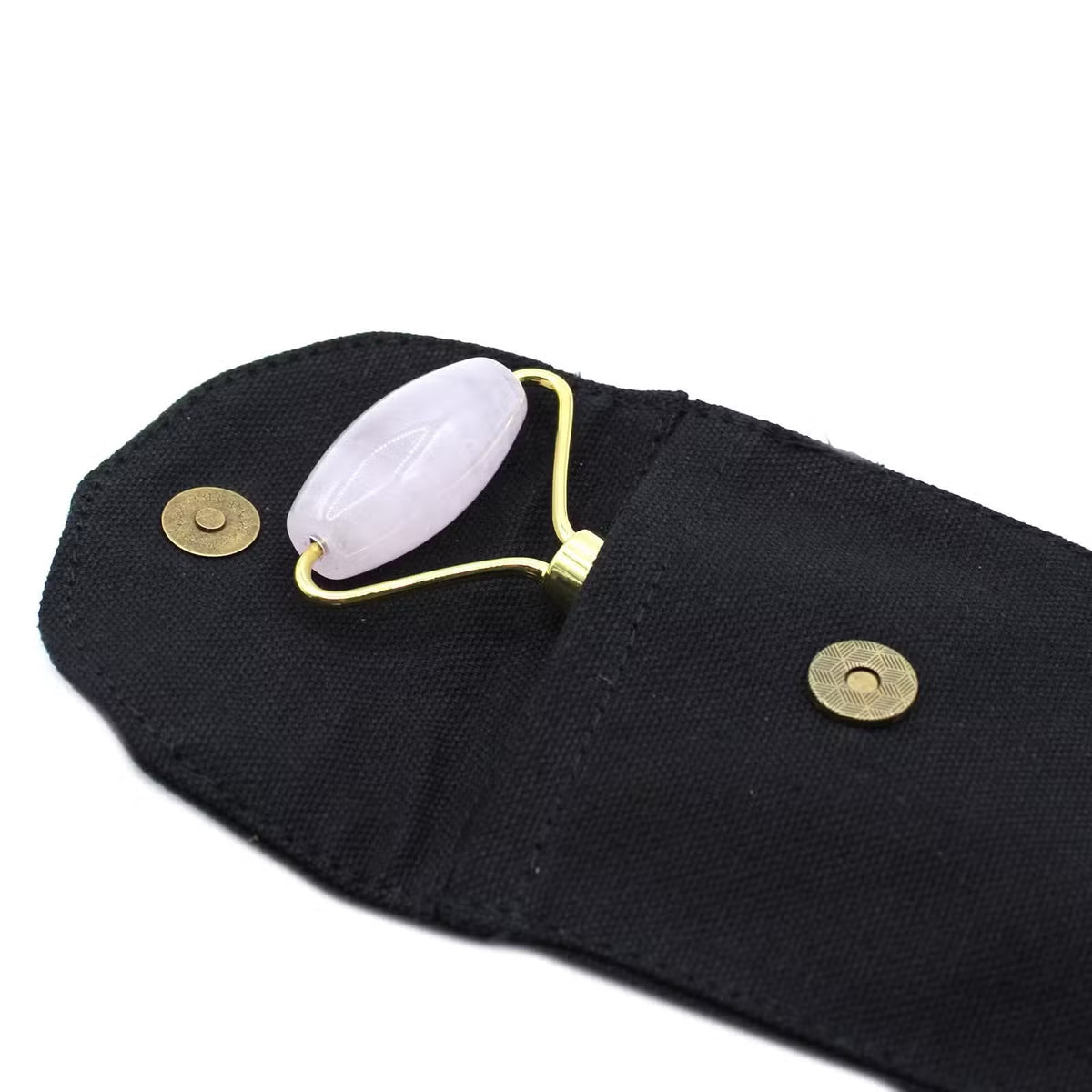 Rose Quartz Gemstone Face Roller with Pouch