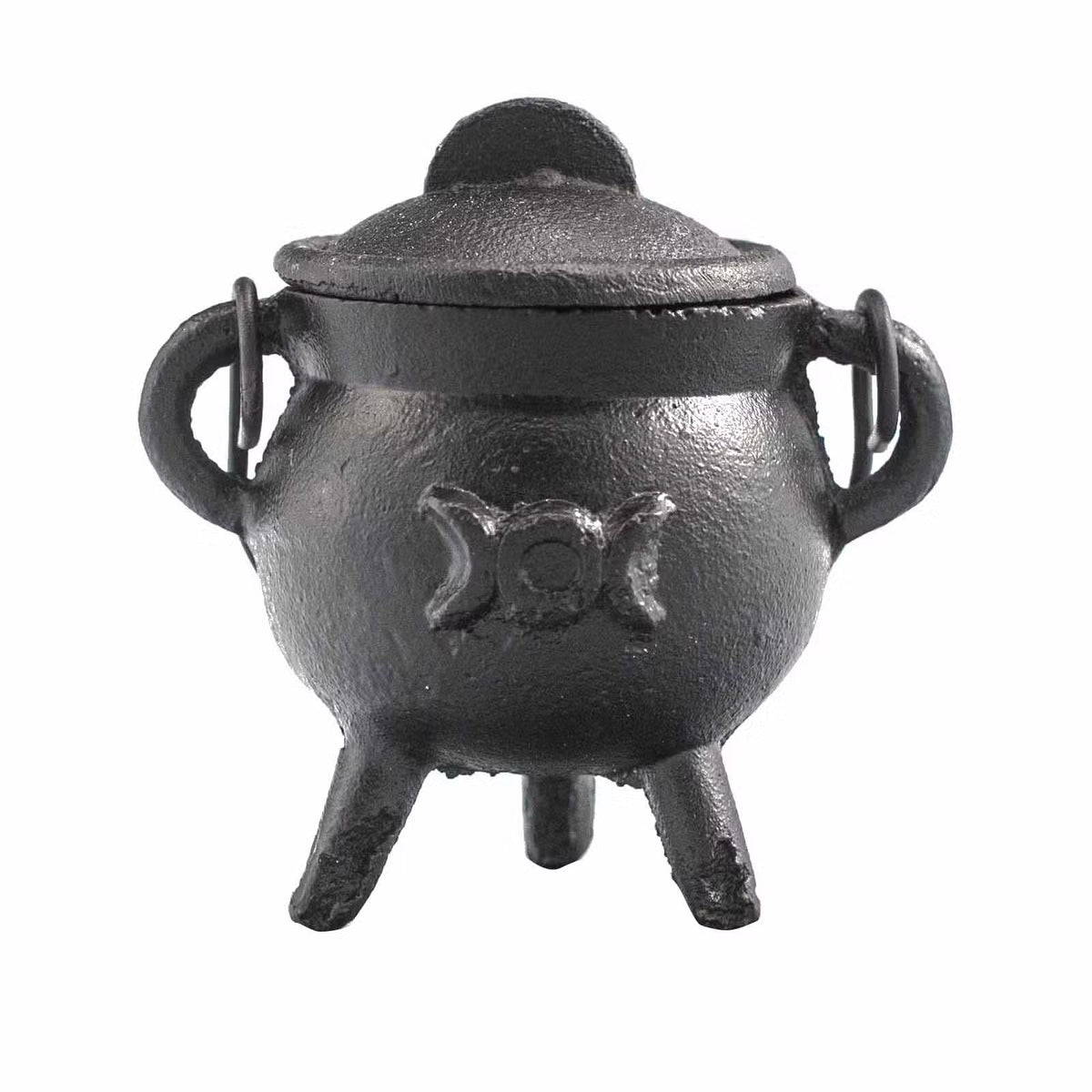 Cast Iron Cauldron with Triple Moon 6x10cm Small