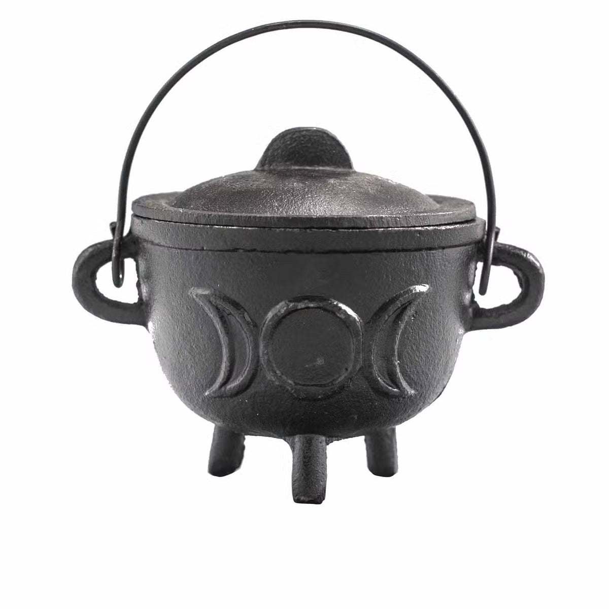 Cast Iron Cauldron with Triple Moon 11x13cm Medium