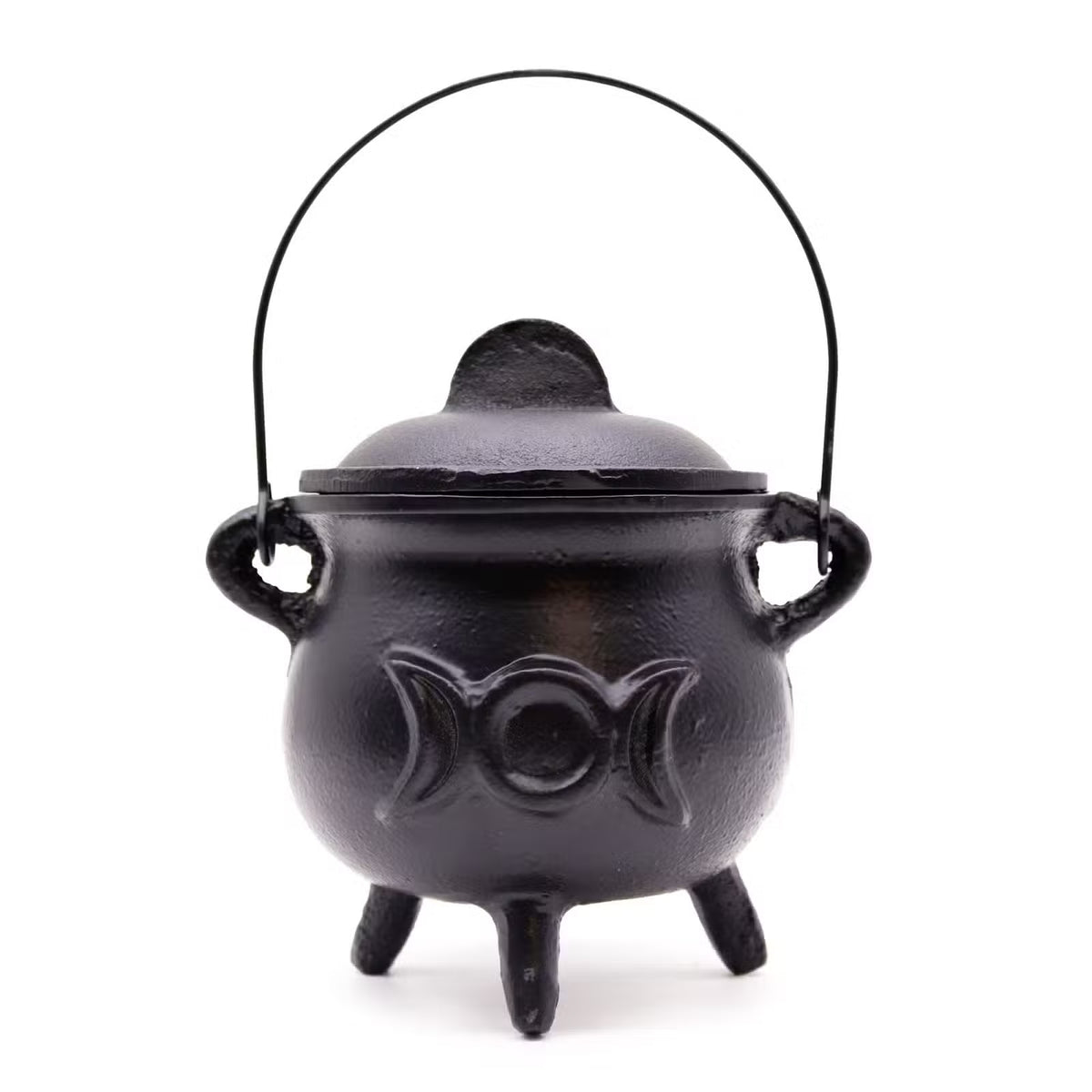 Cast Iron Cauldron with Triple Moon 12x15cm Large