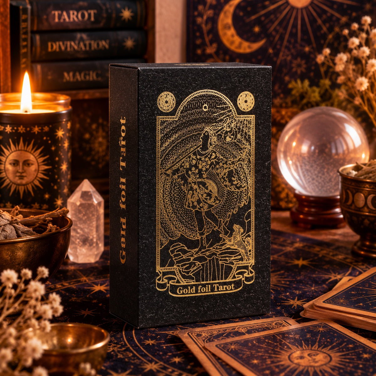 Gold Foil Tarot Set with Book - Gift Box
