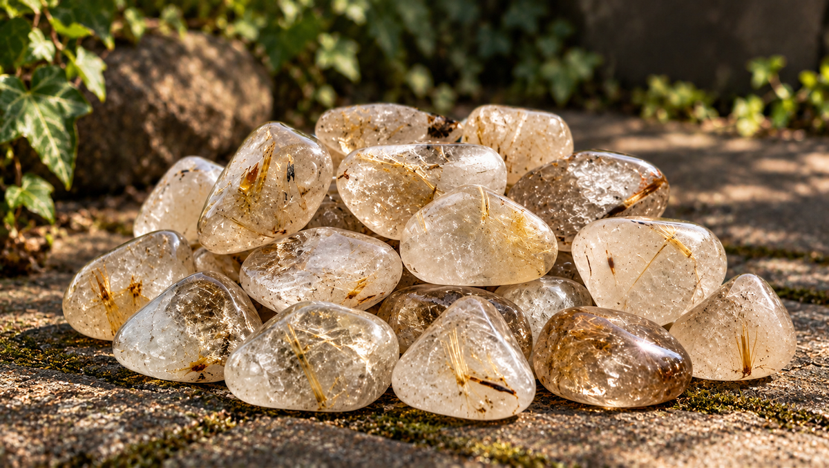 Rutilated Quartz Tumble Stone