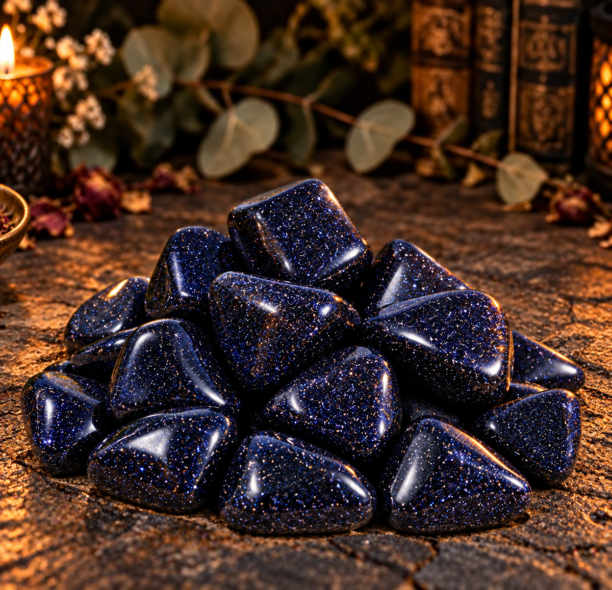 Blue Goldstone Tumble Stone