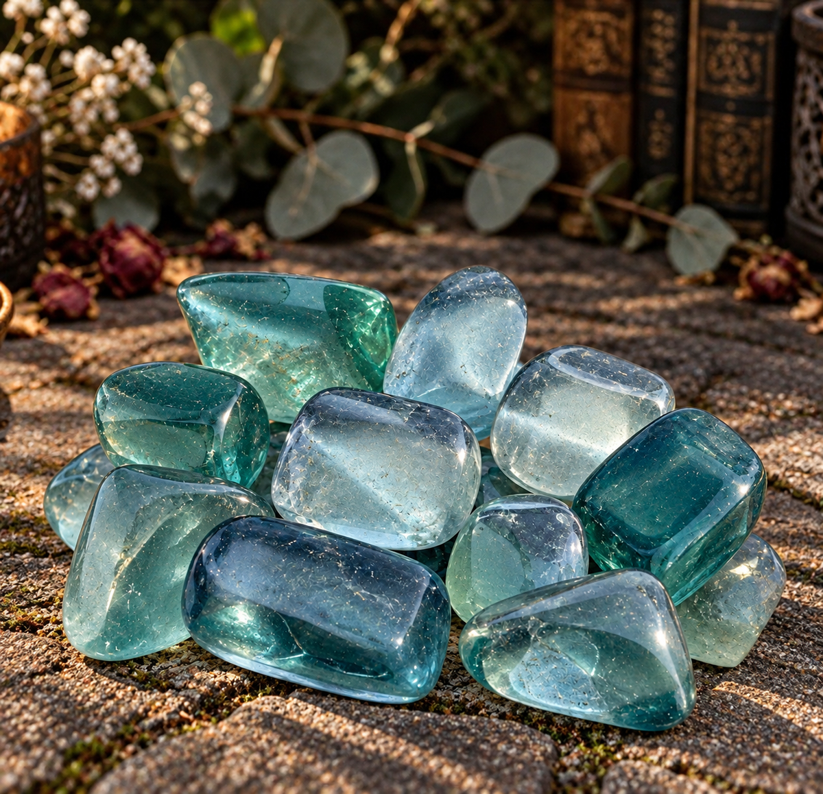 Blue Obsidian Glass Tumble Stone