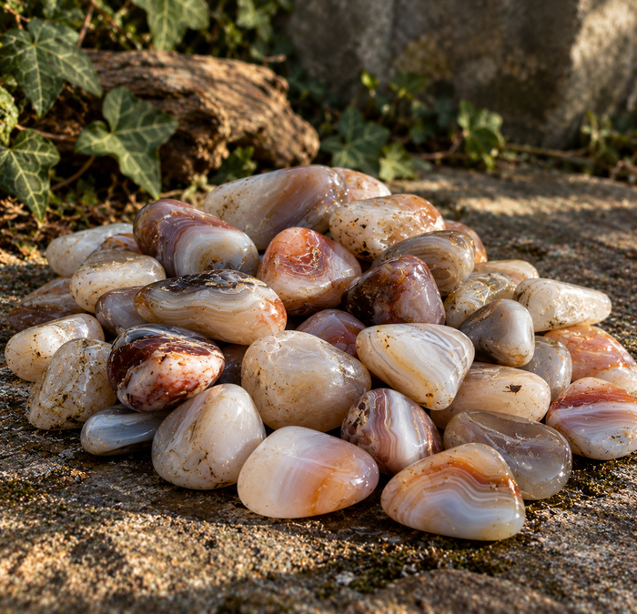 Grey & Pink Agate Tumble Stone