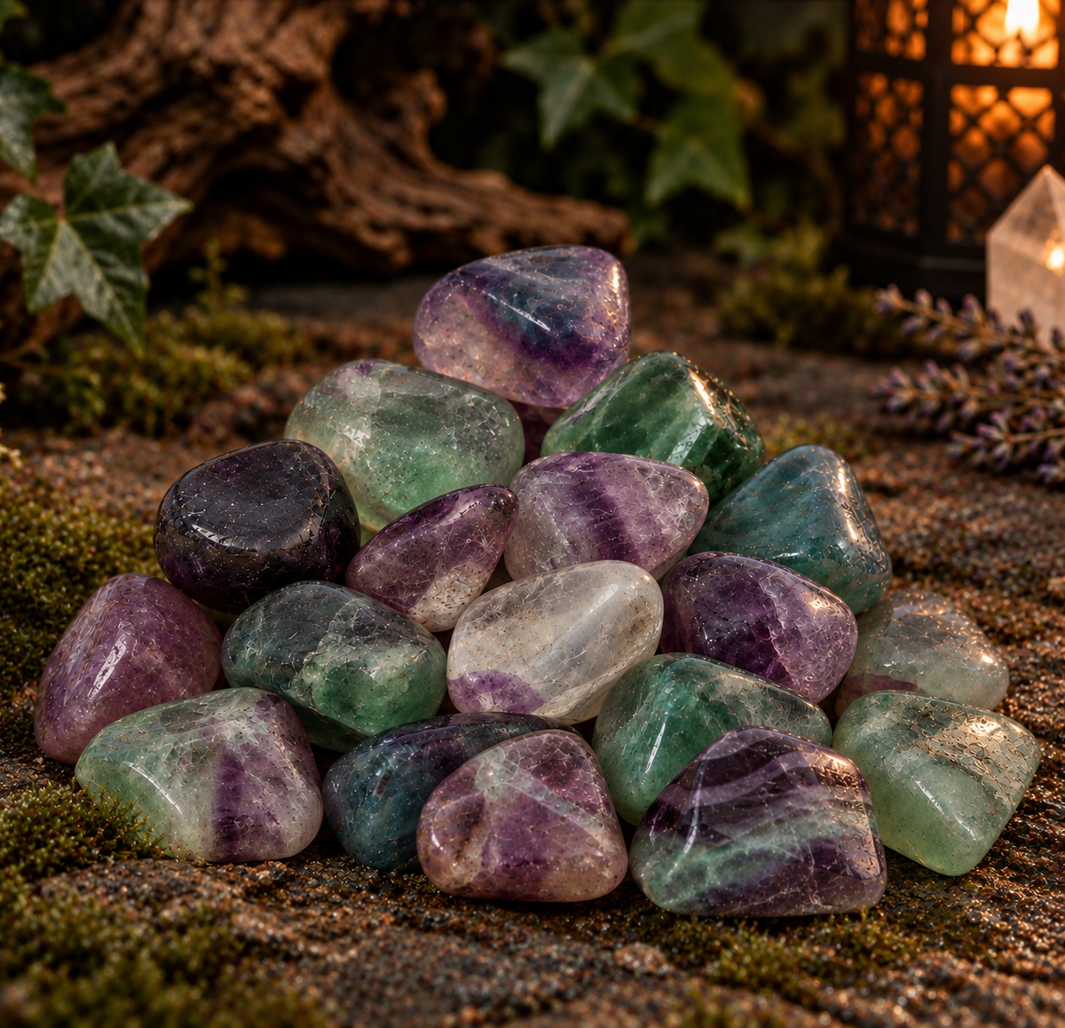 Rainbow Flourite Tumble Stone