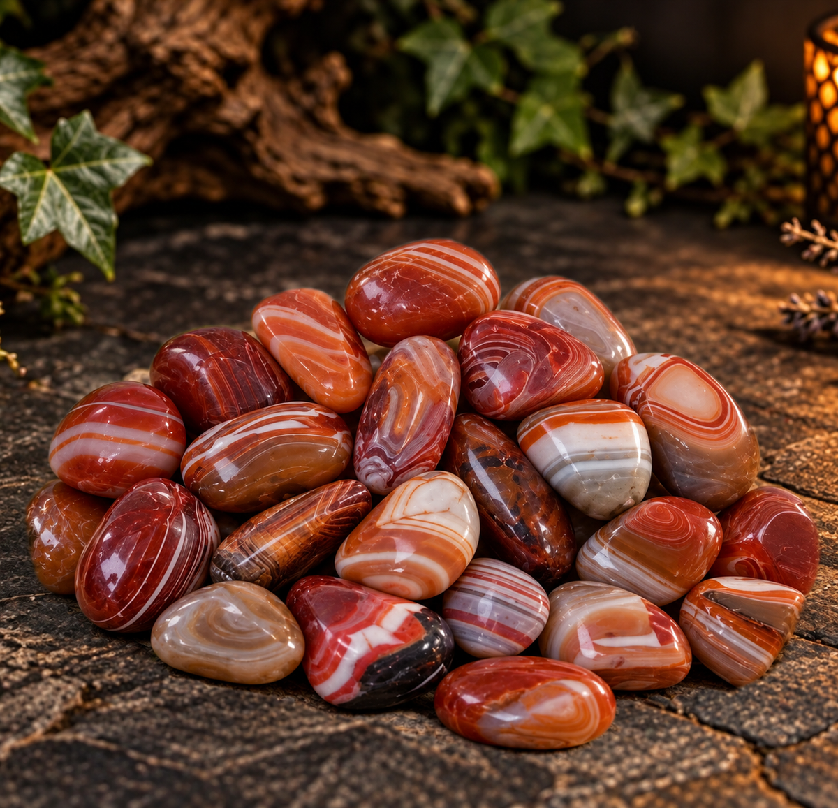 Red Banded Agate Tumble Stone